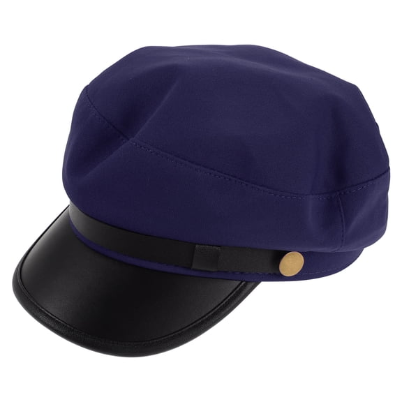 LOLIPPYY Men's Dark Flat Top Beret PU Newsboy Cap Vintage Style for Everyday Wear 1 Set