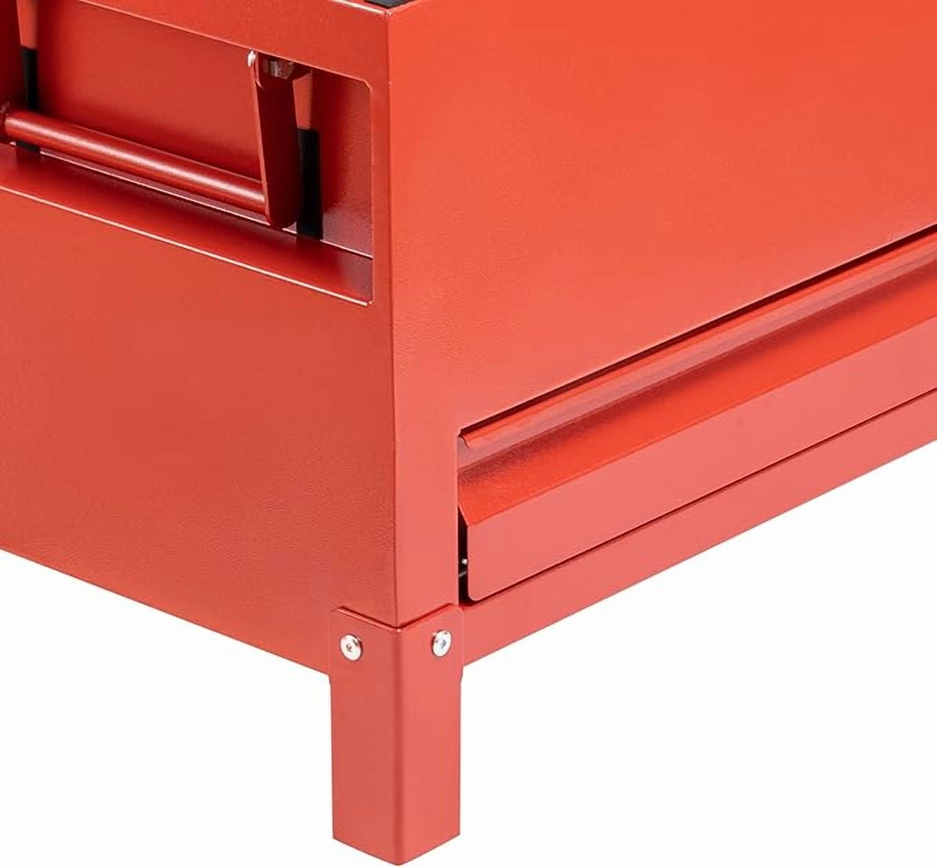 Aluminum Truck Tool Box Jobsite Storage Box Toolbox Chest Cabinet Heavy Duty Truck Bed Toolbox Gangboxes Tools Organizer Pick Up Truck Bed RV Trailer With Side Handles