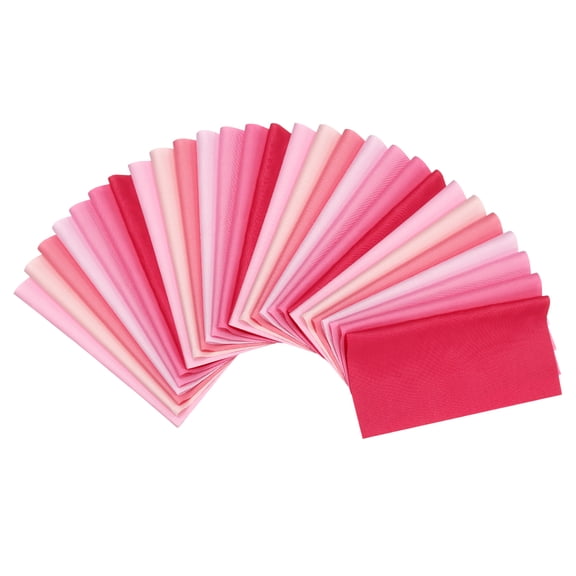 Uxcell Cotton Fabric Bundles, 28 Pcs 10 x 10 Inch Fat Quarter Solid Color Precut Fabric Squares for Sewing Patchwork Quilting DIY Crafts, Pink