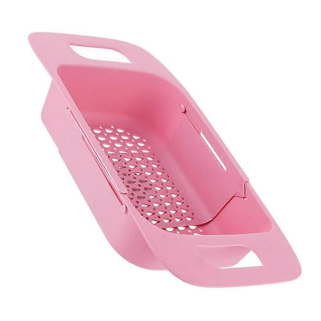 Pink Utensil Holder Drainage Rack Perfect For Kitchen Use Multifunctional Storage Solution 37.5x18.5x8cm 1Pcs