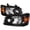 Black Housing Clear Lens, variant on Spec-D Tuning Chrome Headlights Compatible with 2004-2007 Toyota Highlander, Left + Right Pair Headlamp Assembly