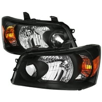 Factory Style Headlights (Black Housing/Clear Lens) Made for and Compatible with 2004-2007 Toyota Highlander