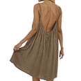 thumbnail image 6 of QUNYINEY Midi Sundresses for Women Casual Beach Vacation Sleeveless Summer Solid House Dresses Loose Fit Backless Crew Neck Dresses, 6 of 7