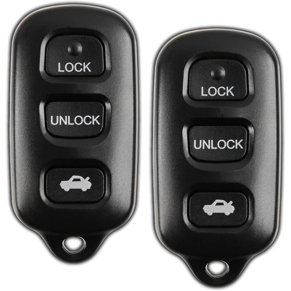 2X Key Fob for 1998 1999 2000 2001 2002 2003 2004 2005 2006 2007 2008 Toyota Camry Solara Sienna Matrix Pontiac Vibe Remote, 3-Button Panic GQ43VT14T, Programming Guide Included