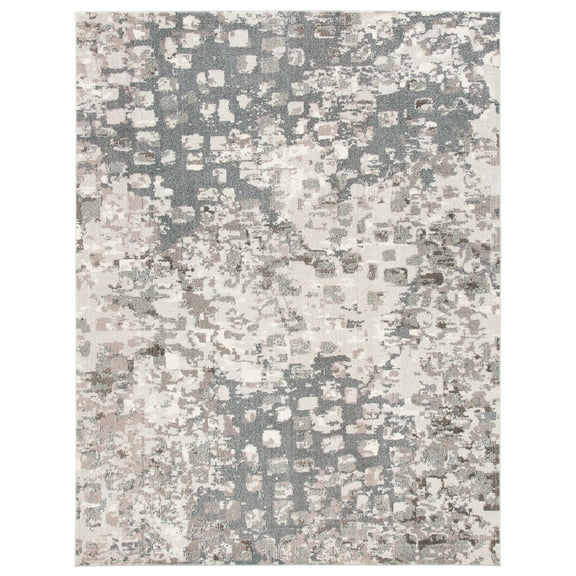 SAFAVIEH Madison Candelario Abstract Polka Dots Area Rug, Grey/Beige, 9' x 12'