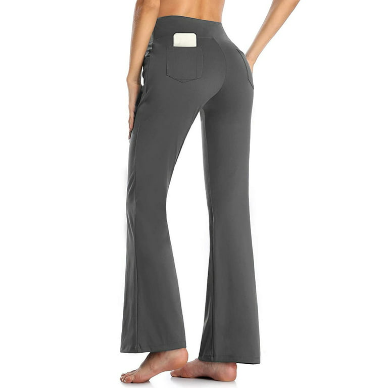 Hfyihgf Bootcut Yoga Pants with Pockets for Women Tummy Control