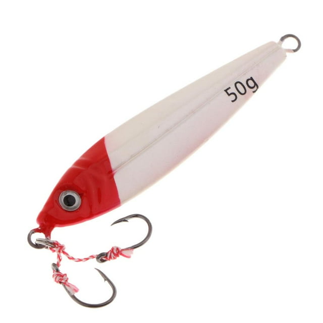 Jig Jigging Señuelos de pesca Cebos Realistas 3D Eyes Assist Hooks Boat Fishing 50 gramos Zulema Jig Fishing Lure Jigging Bait
