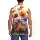 thumbnail image 4 of Balery Colorful Wildflower Meadow Camisetas sin mangas para hombre, absorbe la humedad y protege contra el mal olor.-Small, 4 of 7