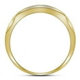thumbnail image 2 of Solid 10K Yellow Gold Real Natural Diamond Mens Domed Three Row Anniversary Ring 1/3 Carat - Size - 9.5 ( .36 Cttw ), 2 of 3