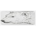 thumbnail image 1 of Animal Kitchen Mat, Polar Bear Profile Engraved Ink Drawing Grizzly Furry Wildlife in North Zoo, Plush Decorative Kitchen Mat with Non Slip Backing, 47" X 19", Charcoal Grey White, by Ambesonne, 1 of 1