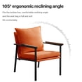 thumbnail image 4 of MERITLIFE Modern Accent Chair,Linen Fabric Armchairs with Metal Frame,Solid Wood Armrest, Foam Upholstery and Cotton Cushion,Orange,Set of 2, 4 of 12
