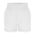 thumbnail image 4 of BLVB Women Elastic Waist Shorts Wide Leg High Waist Summer Casual Bermuda Beach Shorts with Pockets, 4 of 7