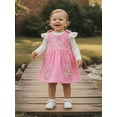 thumbnail image 4 of Caoirhny Baby Girl Autumn Skirt Outfit Ribbed Long Sleeve Romper Embroidery Overall Skirt Set, 4 of 9