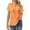 Orange, variant on Diufon Linen Shirts for Women Short Sleeve Button V Neck Tops Solid Color Dressy Casual Loose Tunic Blouses