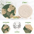 thumbnail image 4 of Yayeee 6 PCS Drink Coasters with Holder Set Woven Absorbent Round Tabletop Hot Pad, Beige Abstract, 4 of 7