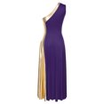 thumbnail image 5 of Alvivi Womens Metallic Gold Color Block One Shoulder Sleeveless Liturgical Praise Dance Dress Purple XL, 5 of 7