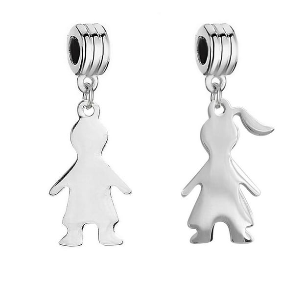 Sexy Sparkles Son & Daughter Little Dangling Charms for Charm Bracelets European