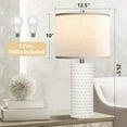 Partphoner 25.5'' Tall White Coastal Ceramic 3Color Table Lamps for