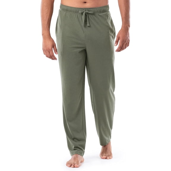 Fruit of the Loom Men's Extended Sizes Jersey Knit Sleep Pajama Lounge Pant (1 & 2 Packs) Large Dark Green