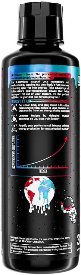 Nutrex Research L-Carnitine 3000 Premium L Carnitine, Stimulant-Free Workout Drink, 31 Servings, Lunar Pop