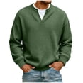 thumbnail image 1 of Ceisia Men's Fake Two-Piece Waffle Top | Relaxed Long-Sleeve V-Neck Solid Casual Shirt Gift, 1 of 4