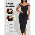 thumbnail image 7 of Athlemo Women Ruched Off Shoulder Dress Bodycon Party Elegant Midi Dresses, 7 of 7