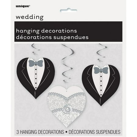 32" Hanging Heart Wedding Decorations, 3-Count