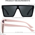 thumbnail image 4 of HAHDAXIA Square Oversized Sunglasses for Women Men Big Flat Top 2 pack Fashion Shield Large UV Protection Rimless Shades, 4 of 6