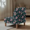thumbnail image 5 of HELLHERO Dustproof Armless Accent Chair Washable Cover Foldable Elastic Bottom Armless Accent Chair Cover for Living Room, Floral Pattern Design, 5 of 8