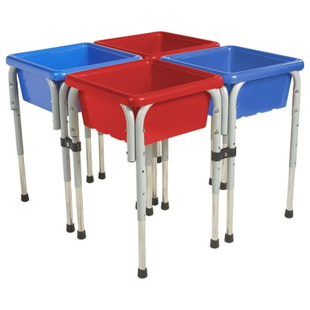 11 Man Water Station - 4 Station Square Sand & Water Table with Lids