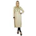 thumbnail image 7 of Bimba Women Classic Beige Kurti Full Sleeve Formal Long Rayon Blouse Tunic, 7 of 7