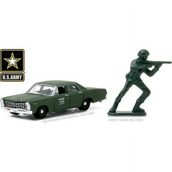 GreenLight 164 U.S. Army 1967 Ford Custom with Plastic Soldier Diecast Vehicle