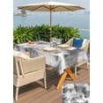 thumbnail image 5 of Outdoor Tablecloths with Umbrella Hole & Zipper, Grey Ombre Tablecloth Rectangle 60x84 Inch, Vintage Simple Abstract Gradient Mottled Waterproof Table Cloth, Patio/Pool/Picnic Table Covers, 5 of 8