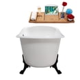 thumbnail image 4 of 67" Cast Iron R5061BL-CH Soaking Clawfoot Tub and Tray with External Drain in Polished Chrome and Matte Black Clawfeet, 4 of 9