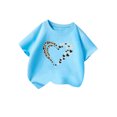thumbnail image 4 of SGMVNU Graphic Tees for Girls Casual Loose Fit Short Sleeve Heart Prints Tshirts Summer Crewneck Tops Back to School Kids Clothes, Size 9-10 Years, Blue, 4 of 4