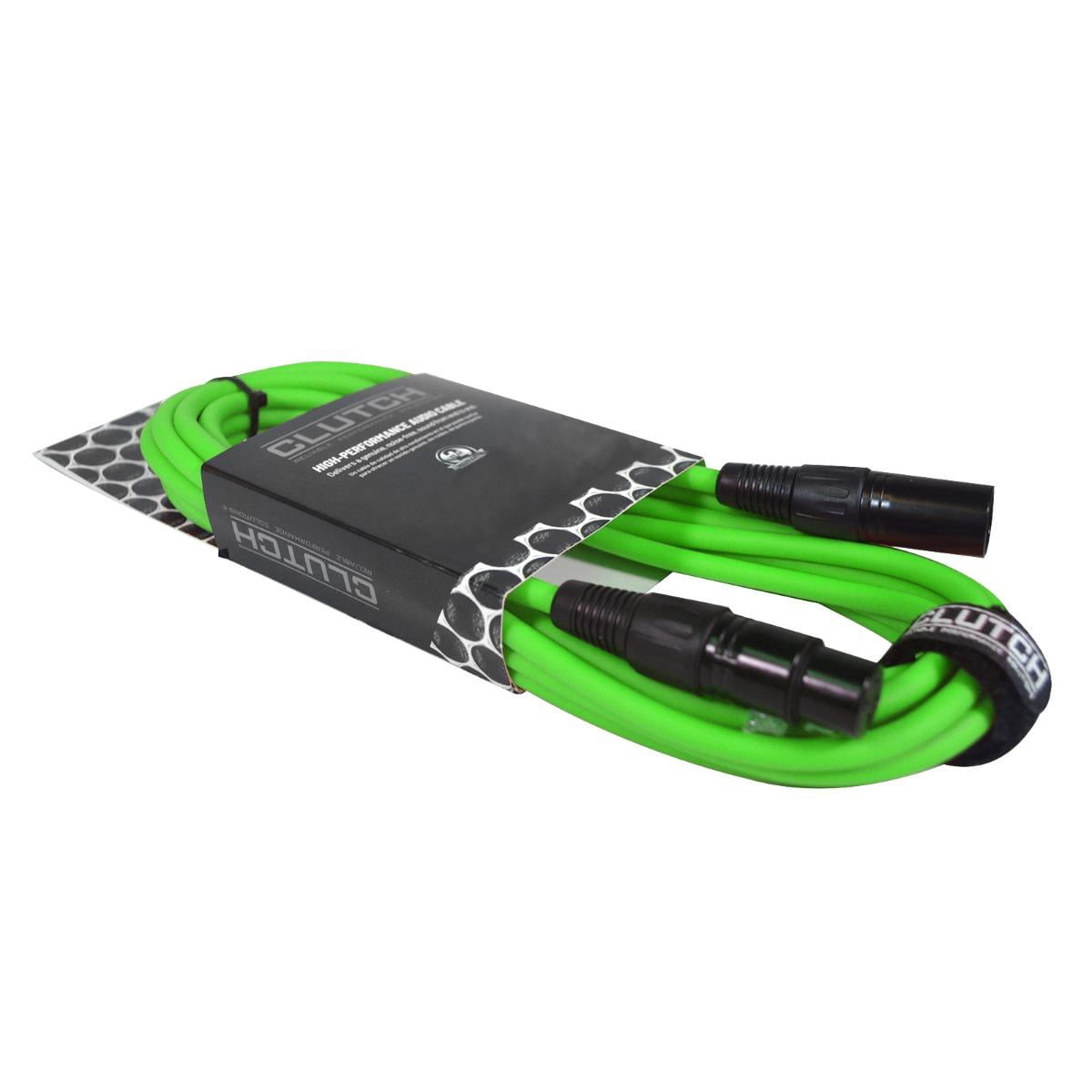 Clutch 20' Green Sure-Fit XLR Female to XLR Male Microphone/Speaker Cables Quad Package
