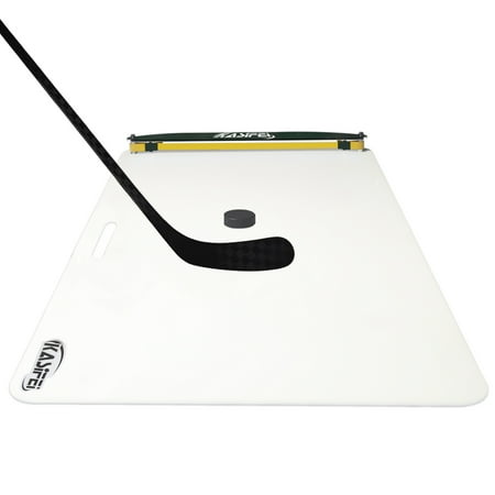 kasifei Hockey Shooting Pad with Rebounder, 48'' x 24'' Professional Hockey Training Equipment for Shooting, Synthetic Ice for Hockey Passing and Stickhandling