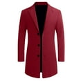 thumbnail image 5 of Aihuaihua Men's Trench Coat Wool Long Elegant Winter Coat Business Men's Coat Long Winter Jacket Men Coats Transition Coat Autumn Warm Trench Coat Plain Autumn Coat Red XXL, 5 of 5