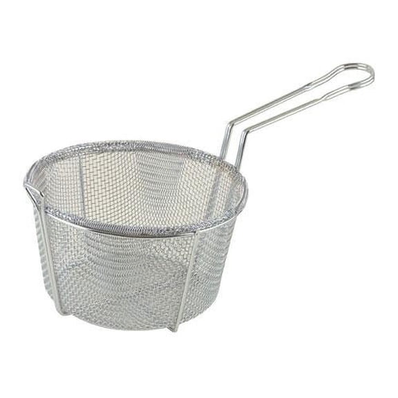 Winco FBRS-8 Round 6 mm Mesh Wire Fry Basket - 8.5 in. Dia. x 4.25 in.