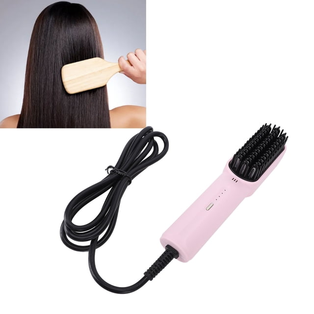 Cepillo Alisador De Cabello, Alisador De Cabello Iónico Negativo Con 4 Configuraciones De Calor, Dientes Anti Escaldaduras, Peinado Doble Para Cabello Liso Y Rizado,