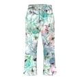 thumbnail image 3 of QATAINLAV Capris Pants with Pockets for Women Trendy Dandelion Print Cropped Trousers Summer Casual Drawstring Beach Pants Outdoor Linen Straight Capri Pants Prime Sales Today Beige XXL, 3 of 5