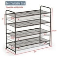 thumbnail image 6 of 4 Tier Shoe Storage Rack,Freestanding and Adjustable Shoe Shelf for Bedroom Closet Entryway,Bronze, 6 of 6