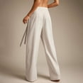thumbnail image 5 of KLHDSF Pants For Women Solid Casual Drapey Pants with Sash Tie Waist Loose Fit Work Trousers Beige L, 5 of 8