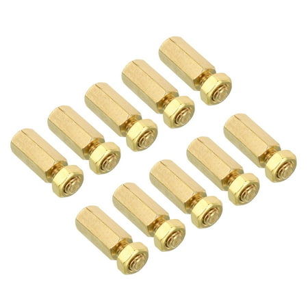 Uxcell 15mm+6mm M5 Standoff Screws 40 Pack Brass Hex Standoffs Nuts Gold Tone