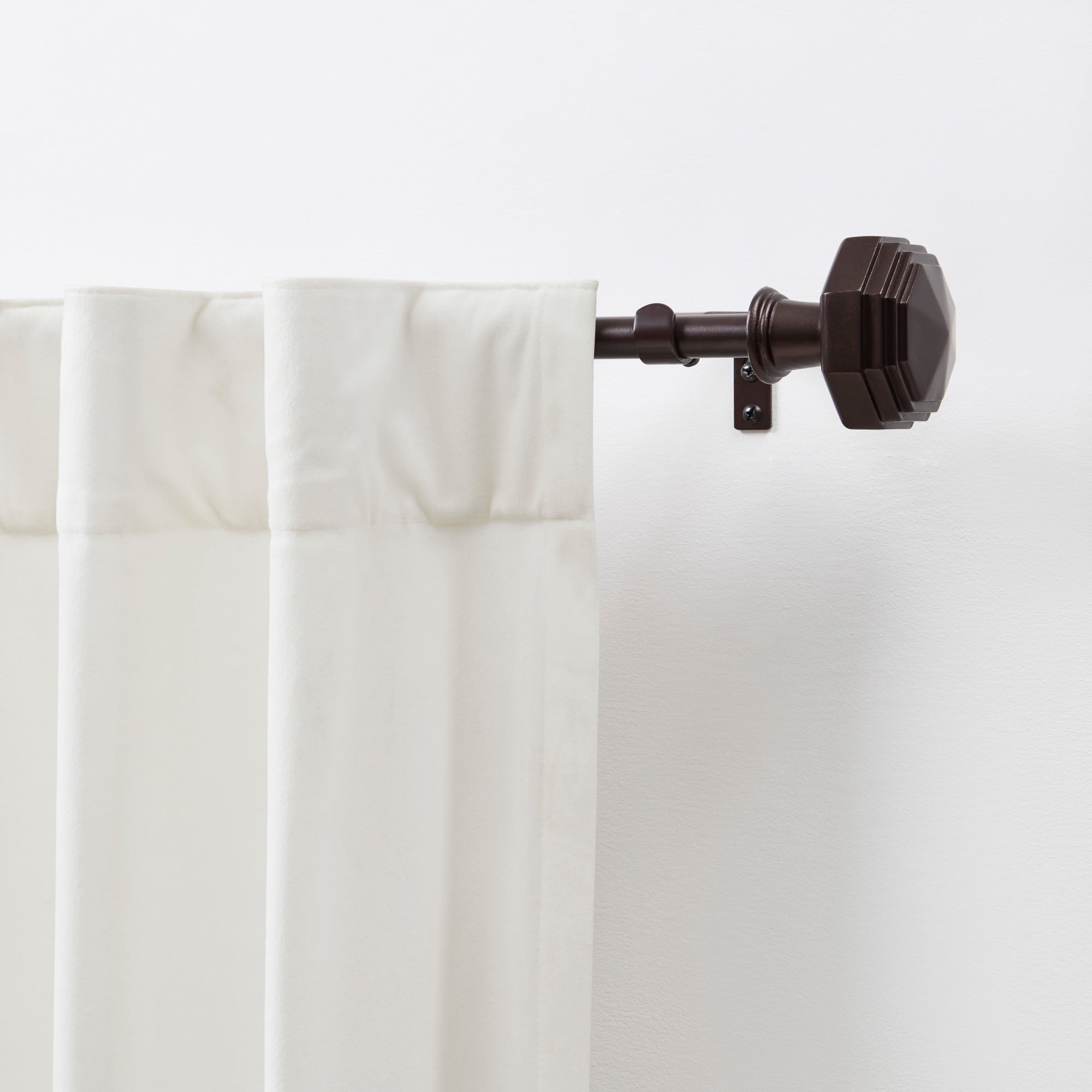 Martha Stewart Chatsworth 3/4", Adjustable Curtain Rod and Finial Set, Oil Rubbed Bronze, 66'' - 120'' Long
