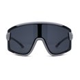 thumbnail image 1 of Mens Exposed Lens Oversize Shield Sport Plastic Sunglasses Grey, 1 of 4