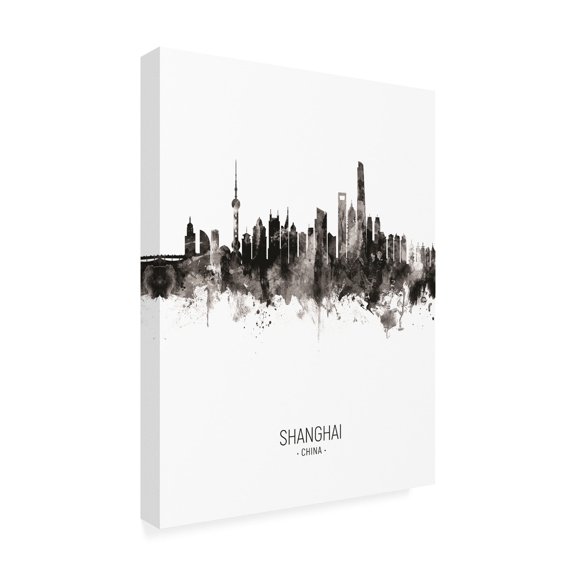 Trademark Fine Art 'Shanghai China Skyline Portrait II' Canvas Art by Michael Tompsett