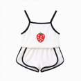 thumbnail image 1 of Gubotare Summer Girl Pajamas Girls Ruffle Short Sleeve Button Front Top with Ruffle Short, 2-Piece Pajama Set 4T 5T (White,4-5 Years), 1 of 4