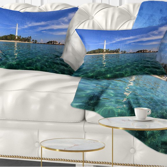 Designart Lengkuas Island Indonesia - Seascape Throw Pillow - 12x20