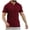 Wine, variant on WREESH Men's V-Neck Rib Knit Henley Solid Color Short Sleeve Casual T-Shirt with Button Detail Black